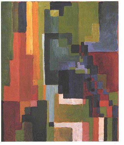 August Macke Colourfull shapes II Norge oil painting art